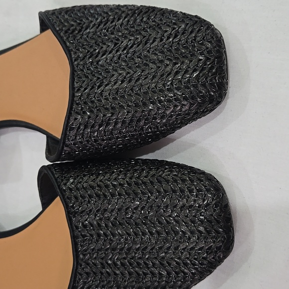 indigo rd. Black Rafia Ankle Strap Flats 8.5 - Picture 2 of 5